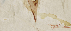 «Голова итальянского мальчика» (фрагмент). Последняя четверть XIX – начало XX века. Бумага, акварель. Состояние до реставрации