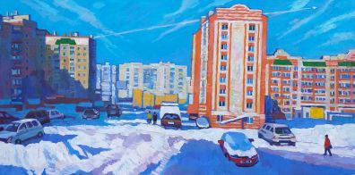 Васильева Мария Владимировна 1980  г. р. Орловские новостройки 2021 г. Холст, акрил