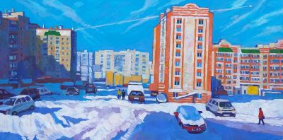 «Орловские новостройки» 2021 г. Холст, акрил.