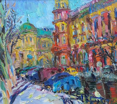 "Орел. Красная гостиница". 2017 г. Холст, масло.