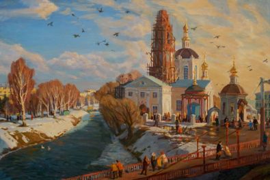 «Вербное воскресение» 2016 г. Холст, масло.