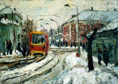 «Орел. Февраль на Старомосковской». 2016 г. Холст, масло.