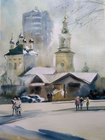 «Жаркий полдень». 2021 г. Бумага, акварель