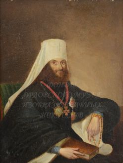 Портрет митрополита Филарета (Дроздова). Первая треть XIX в.  Картон, масло. 22,5 х 17,5. ОМИИ