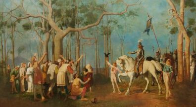 «Посвящение народа королю Сицилии Руджеро II» (фрагмент). 1866. Афрагола, Палаццо Комунале. Фреска