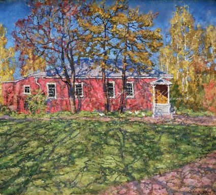 А.И. Курнаков «Мастерская А.И. Курнакова». 1999, картон на оргалите, темпера