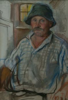 Портрет крестьянина. 1926.Бумага, пастель.