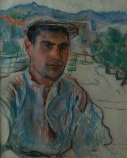 Рабочий. 1930.Бумага, пастель. 