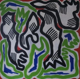 «ХХ-й век». Центральная часть, холст, масло, 200х200