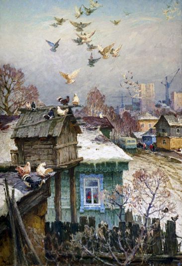             «Голуби. Окраина», 1979,  холст, масло