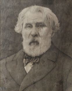 Я.М. Кругер. «Портрет И.С. Тургенева (1818-1883). 1983. Бумага, карандаш.  Национальный исторический музей Республики Беларусь