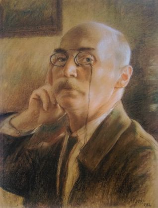 Я.М. Кругер (1869-1940). «Автопортрет». 1922. Цветная бумага, пастель.   Национальный художественный музей Республики Беларусь