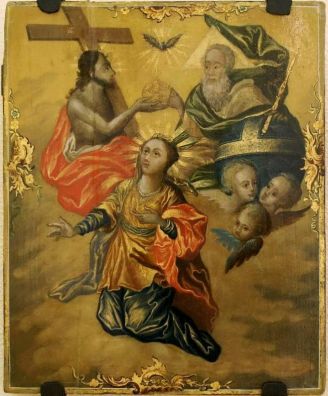 Икона «Коронование Богоматери».  Россия. Конец XVIII в.